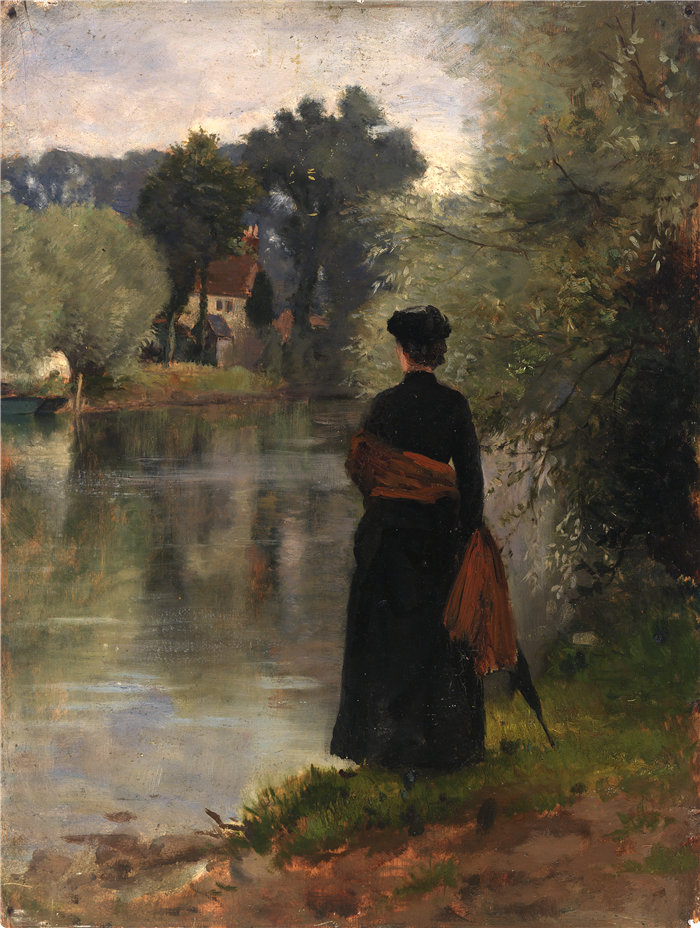 埃利法雷特·弗雷泽·安德鲁斯（Eliphalet Fraser Andrews）-《长廊》油画 美国