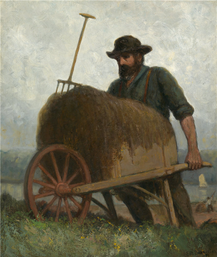 爱德华·米切尔·班尼斯特 (Edward Mitchell Bannister)-《海藻采集者》油画 美国