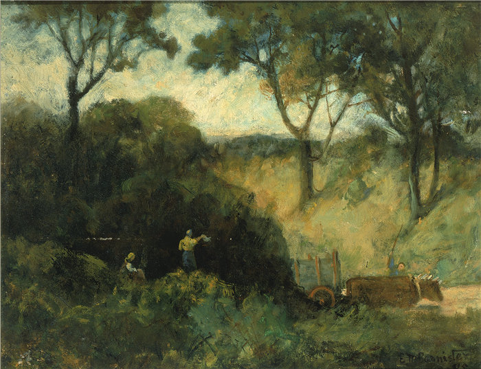 爱德华·米切尔·班尼斯特 (Edward Mitchell Bannister)-《敬礼》油画 美国