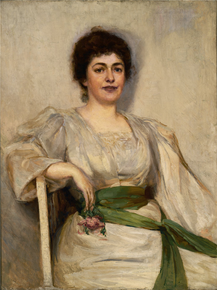 爱丽丝·派克·巴尼 (Alice Pike Barney)-《新英格兰女主人》油画 美国