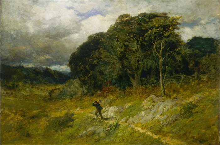 爱德华·米切尔·班尼斯特 (Edward Mitchell Bannister)-《临近风暴》油画 美国