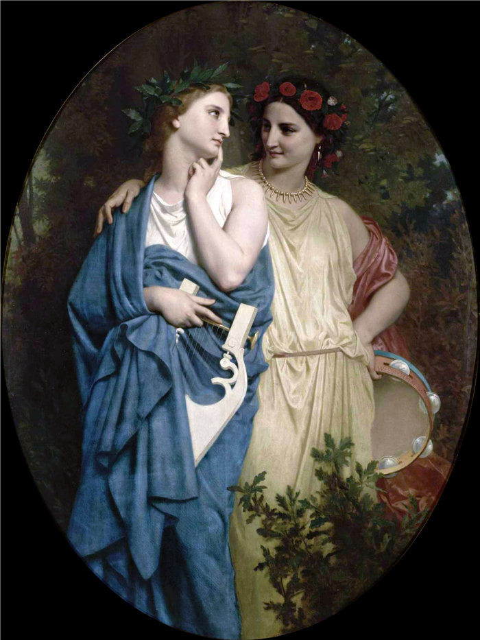 法国画家威廉·阿道夫·布格罗(William Adolphe Bouguereau)油画-Philomela 和 Procne (1861)