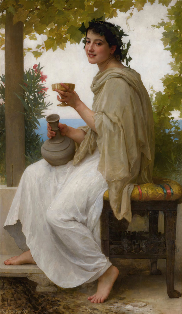 法国画家威廉·阿道夫·布格罗(William Adolphe Bouguereau)油画-酒神 (1894)