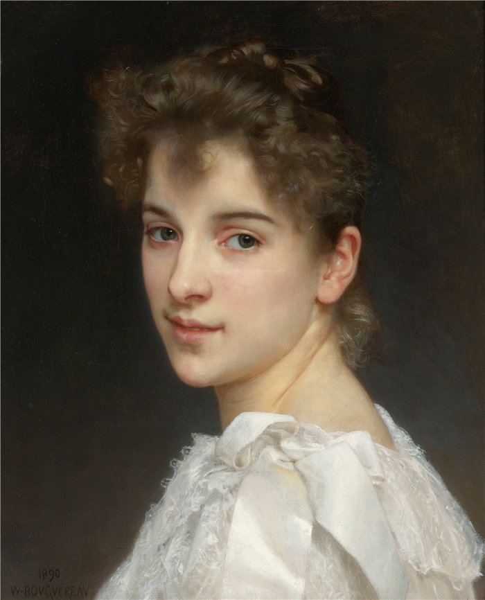 法国画家威廉·阿道夫·布格罗（William Adolphe Bouguereau)油画-加布里埃尔·科特的肖像（1890 年）