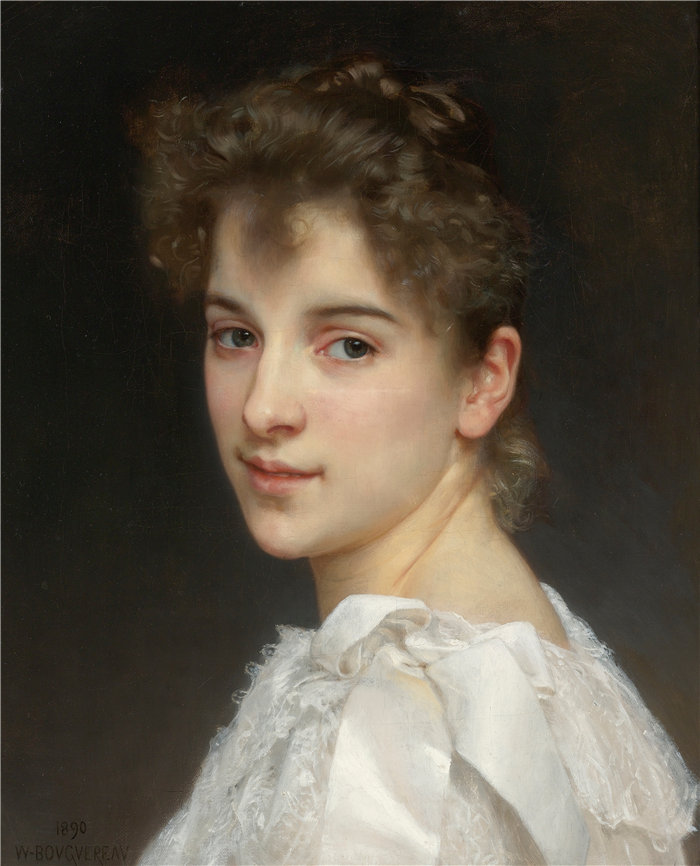 法国画家威廉·阿道夫·布格罗(William Adolphe Bouguereau)油画-加布里埃尔·科特的肖像(1890 年)