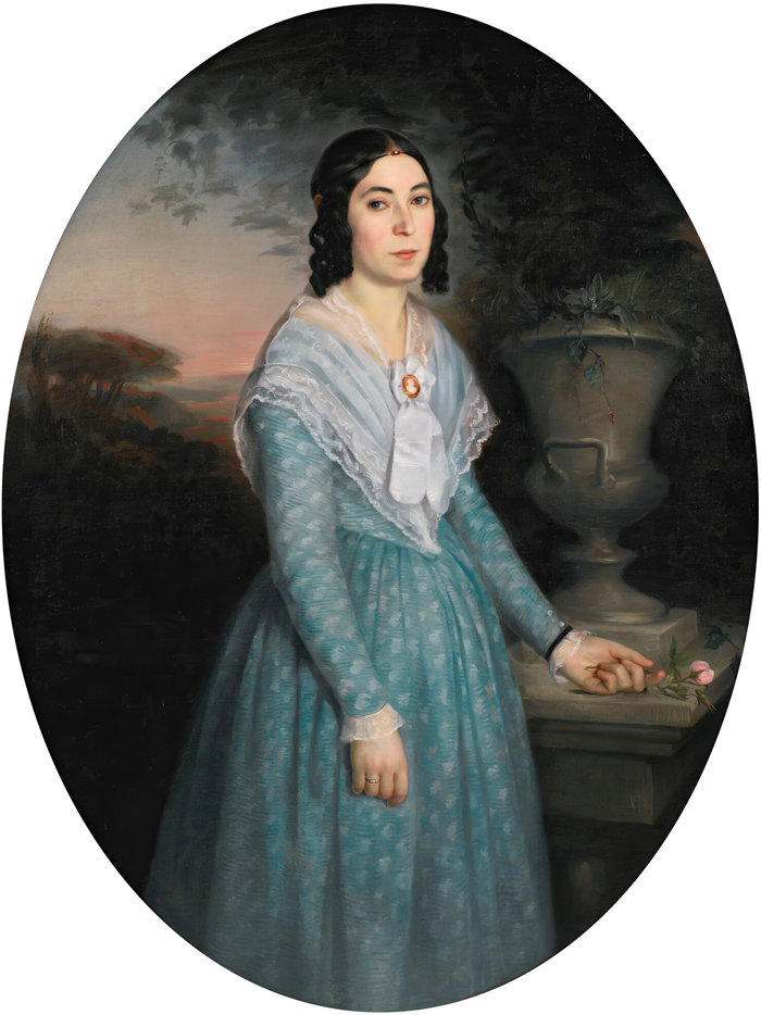 法国画家威廉·阿道夫·布格罗（William Adolphe Bouguereau)油画-Marie-Célina Brieu 的肖像（1846 年）