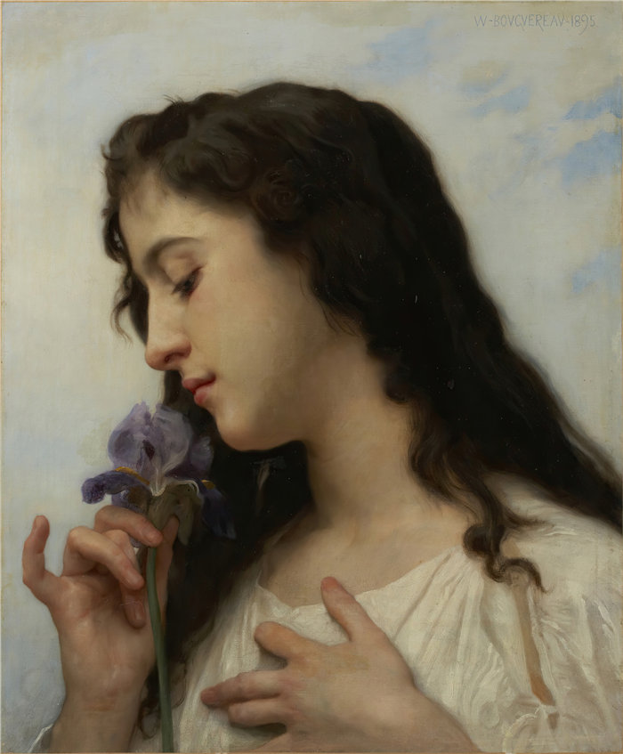 法国画家威廉·阿道夫·布格罗（William Adolphe Bouguereau)油画-有虹膜的女人 (1895)