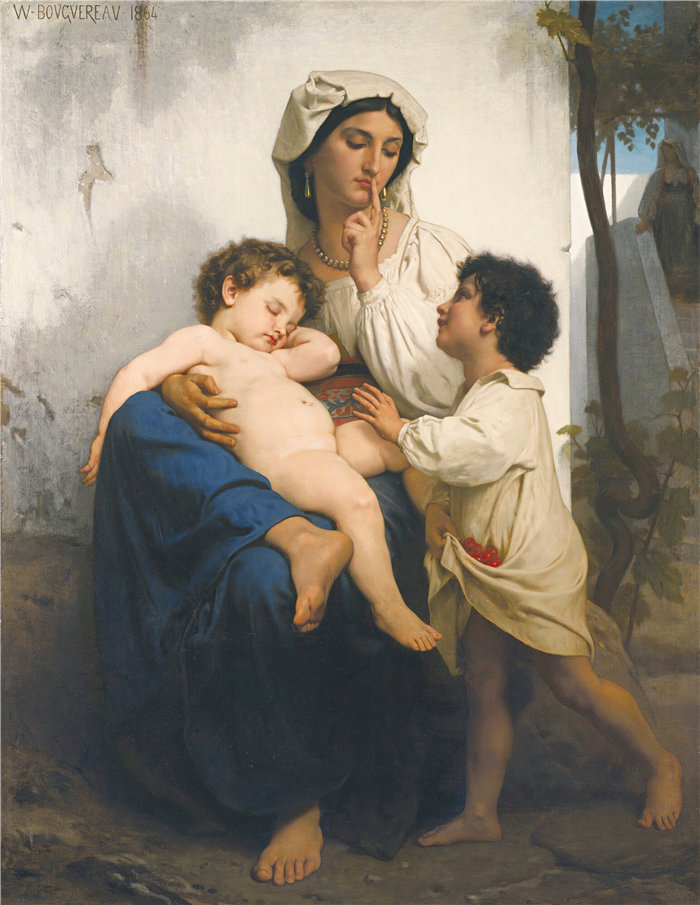 法国画家威廉·阿道夫·布格罗（William Adolphe Bouguereau)油画-索梅尔 (1864)