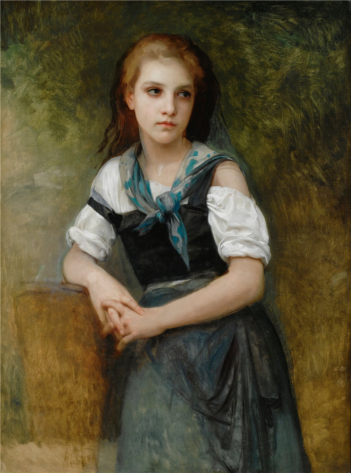 法国画家威廉·阿道夫·布格罗(William Adolphe Bouguereau)油画-秘密研究