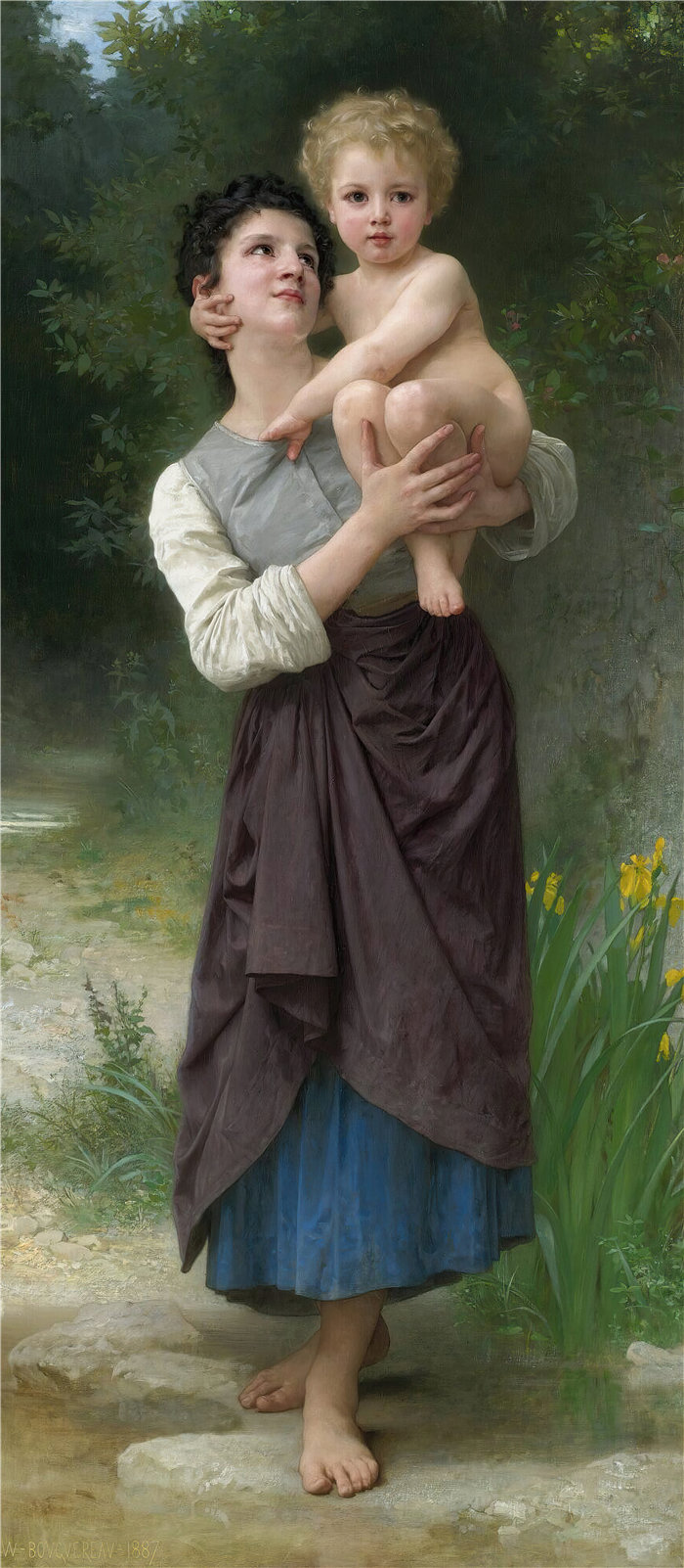 法国画家威廉·阿道夫·布格罗(William Adolphe Bouguereau)-Frère Et Soeur (1887)油画