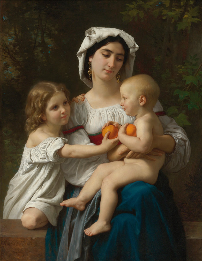法国画家威廉·阿道夫·布格罗(William Adolphe Bouguereau)油画-橙子 (1865)
