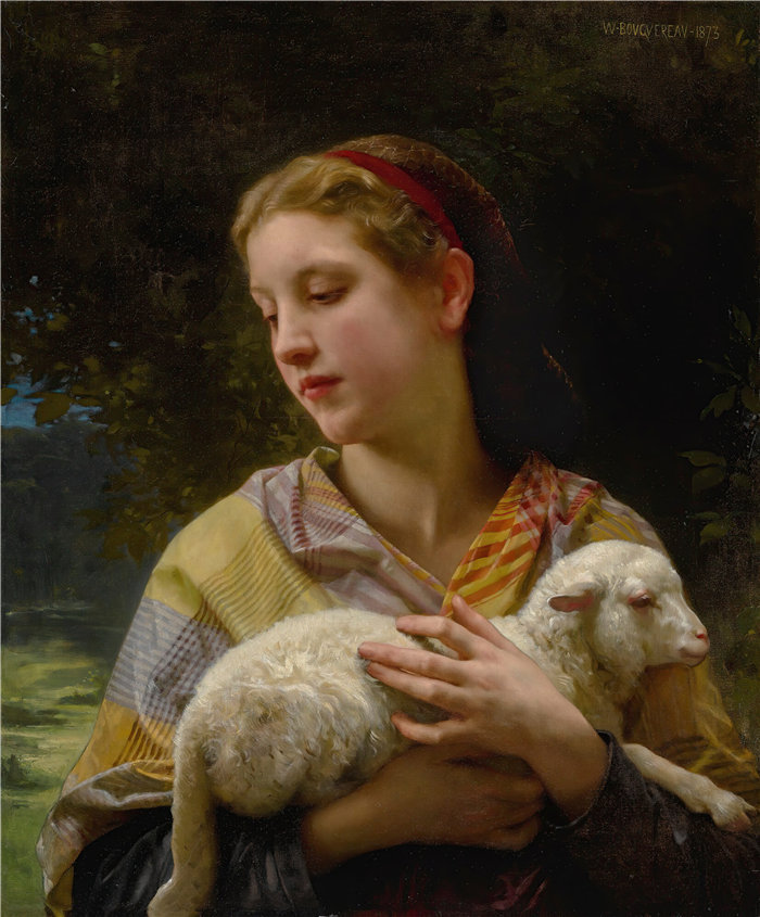法国画家威廉·阿道夫·布格罗（William Adolphe Bouguereau)油画-纯真 (1873)