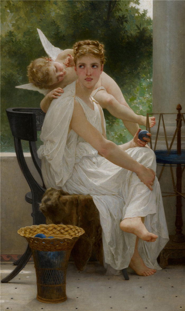 法国画家威廉·阿道夫·布格罗(William Adolphe Bouguereau)油画-工作间奏曲