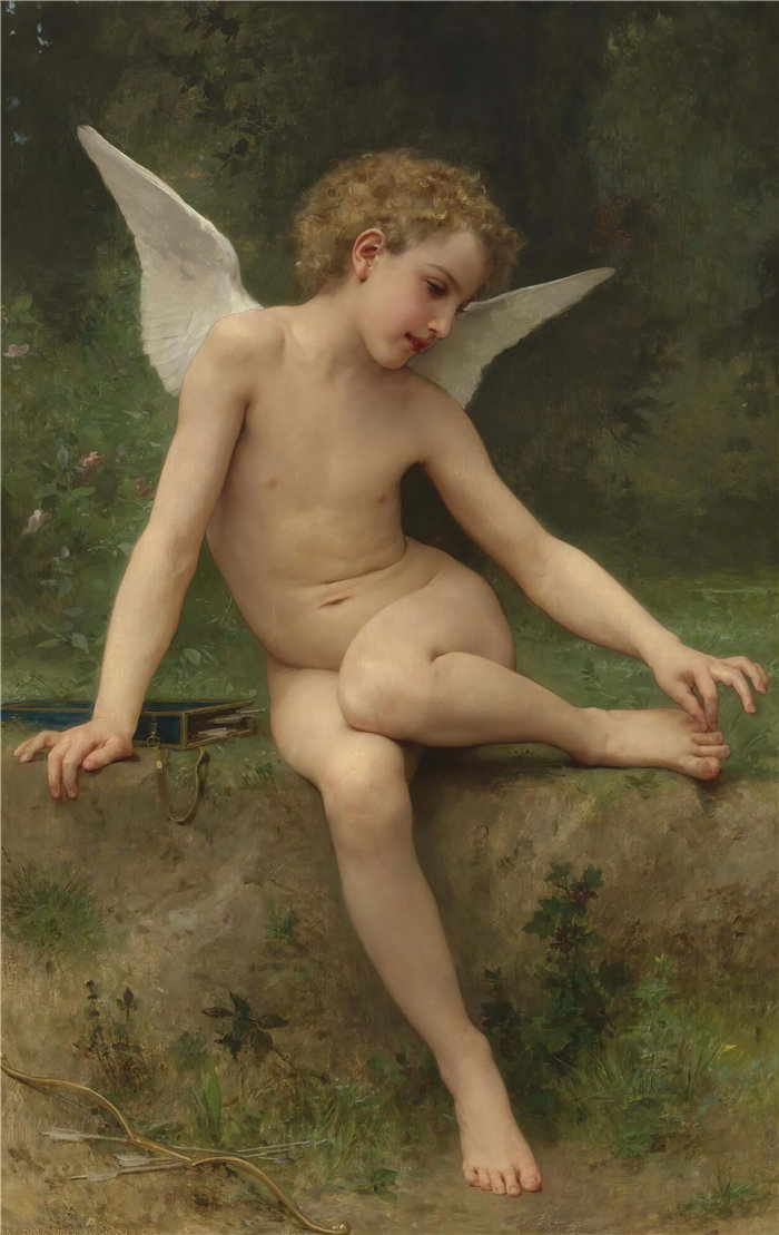 法国画家威廉·阿道夫·布格罗(William Adolphe Bouguereau)油画-L'amour À L'épine (1894)