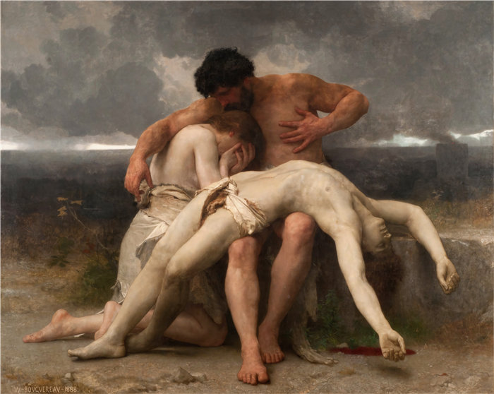 法国画家威廉·阿道夫·布格罗(William Adolphe Bouguereau)第一次哀悼 (1888)油画