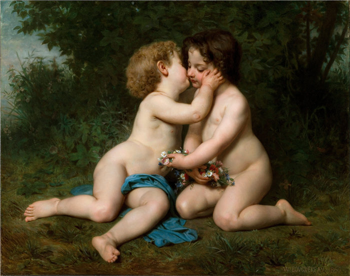 法国画家威廉·阿道夫·布格罗(William Adolphe Bouguereau)-和平 (1860)油画