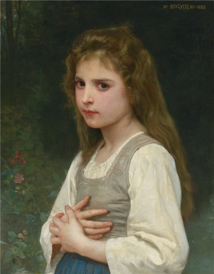法国画家威廉·阿道夫·布格罗(William Adolphe Bouguereau)油画-珍妮 (1888)