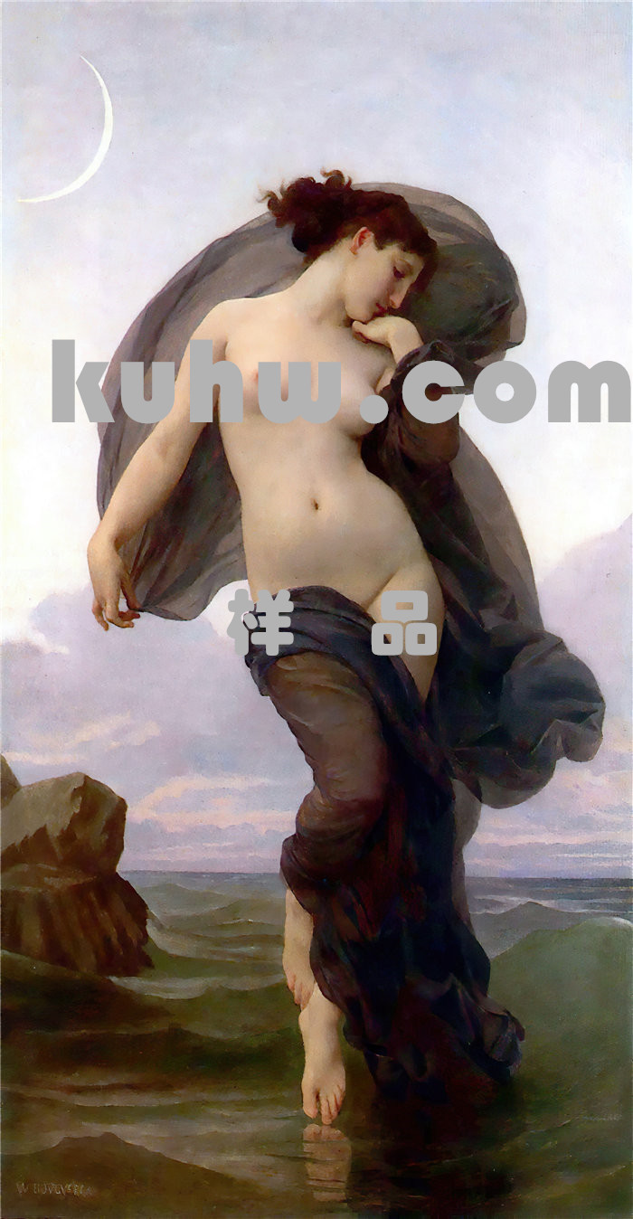 法国画家威廉·阿道夫·布格罗(William Adolphe Bouguereau)油画-晚间心情 (1882)