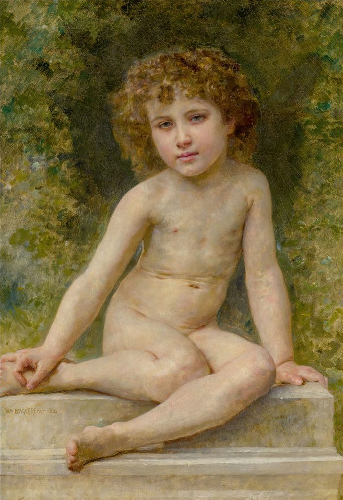 法国画家威廉·阿道夫·布格罗（William Adolphe Bouguereau)油画-L'amour Au Repos (1904)