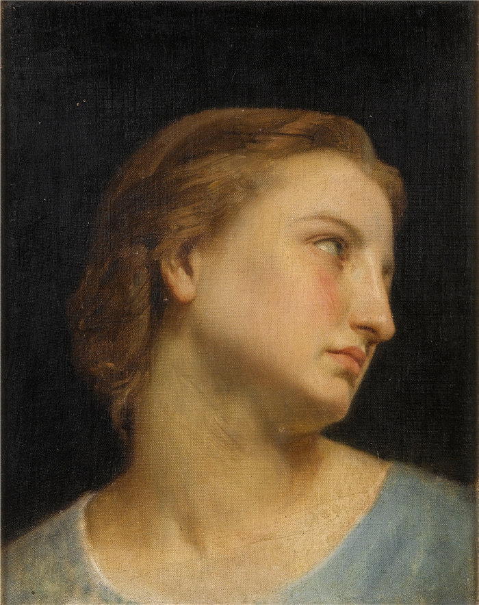 法国画家威廉·阿道夫·布格罗(William Adolphe Bouguereau)-女人头的研究油画