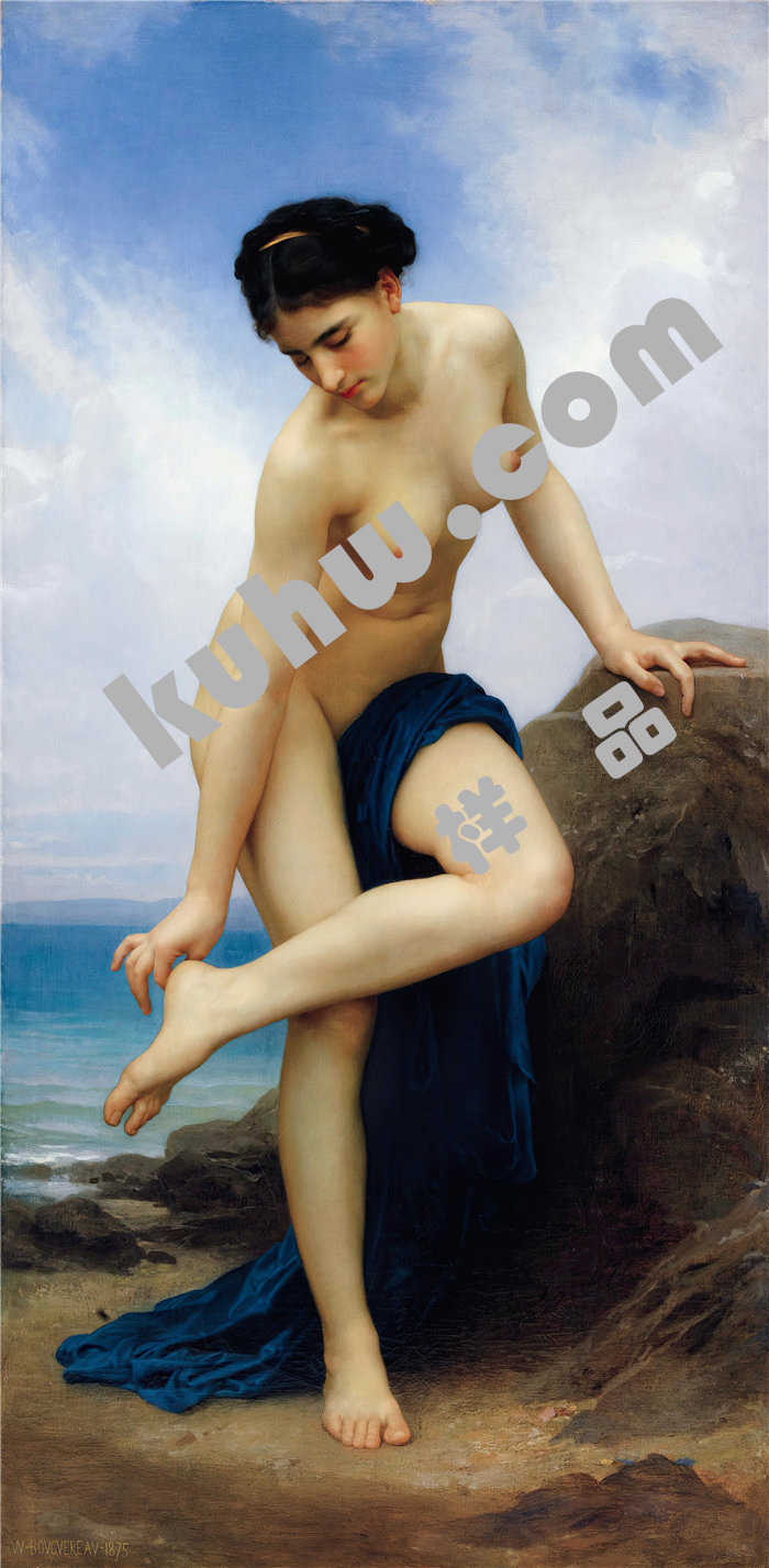 法国画家威廉·阿道夫·布格罗（William Adolphe Bouguereau)-浴后 (1875)油画