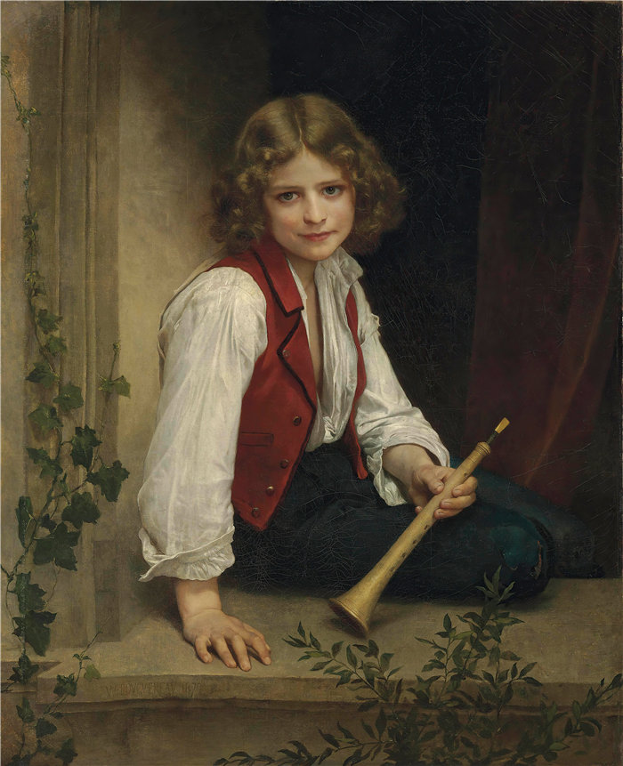 法国画家威廉·阿道夫·布格罗(William Adolphe Bouguereau)油画-皮费拉罗 (1870)