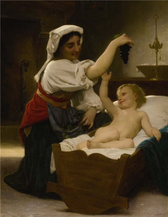 法国画家威廉·阿道夫·布格罗（William Adolphe Bouguereau)油画-葡萄干葡萄