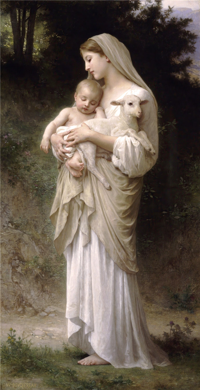 法国画家威廉·阿道夫·布格罗(William Adolphe Bouguereau)油画-无罪 (1893)