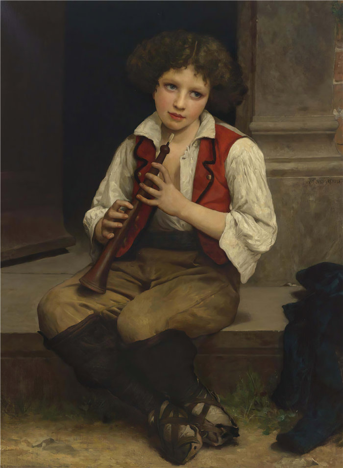 法国画家威廉·阿道夫·布格罗（William Adolphe Bouguereau)油画-皮费拉罗 (1874)