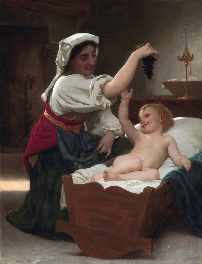 法国画家威廉·阿道夫·布格罗(William Adolphe Bouguereau)-The Bunch Of Grape (1868)油画