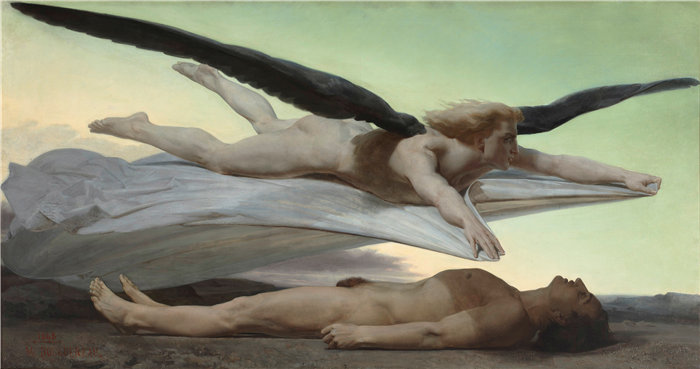 法国画家威廉·阿道夫·布格罗(William Adolphe Bouguereau)油画-Equality Before Death (1848)