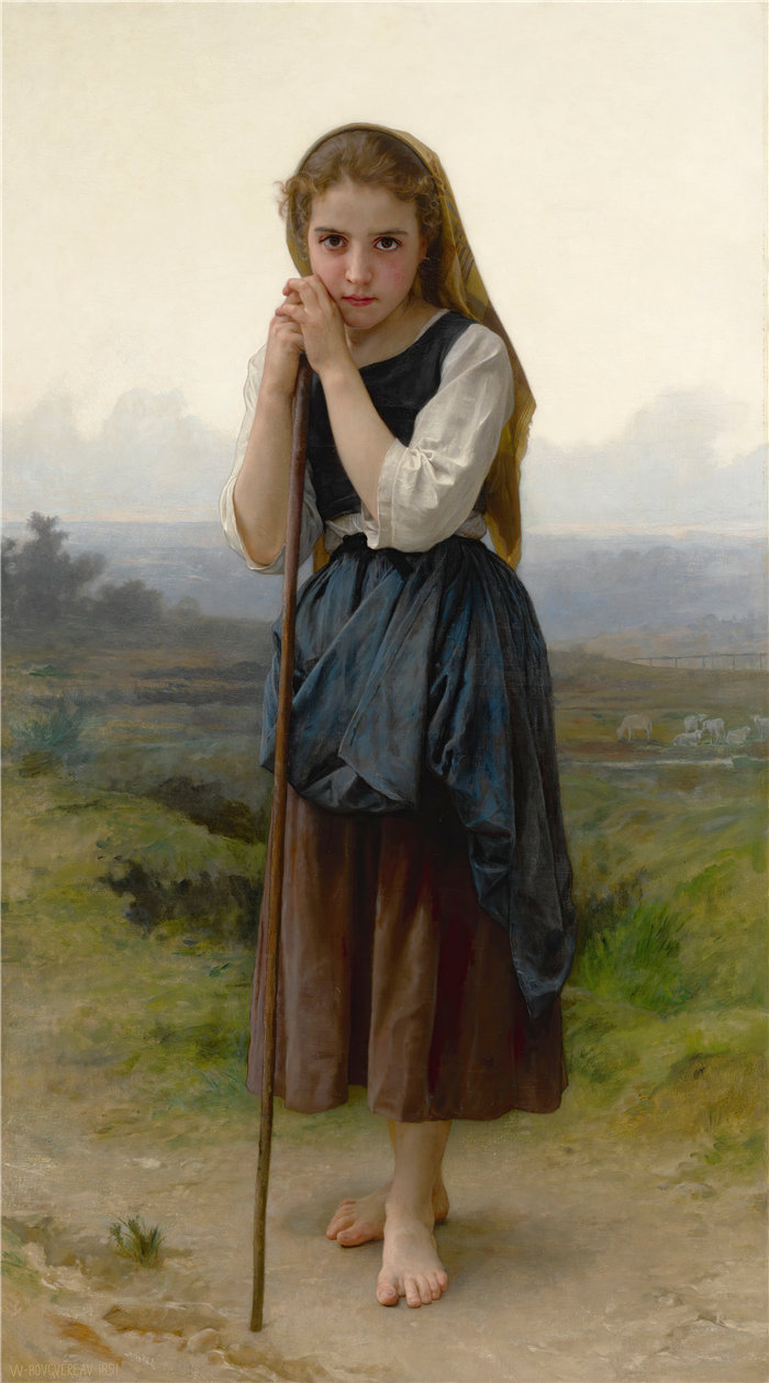 法国画家威廉·阿道夫·布格罗（William Adolphe Bouguereau)油画-小贝尔杰 (1891)