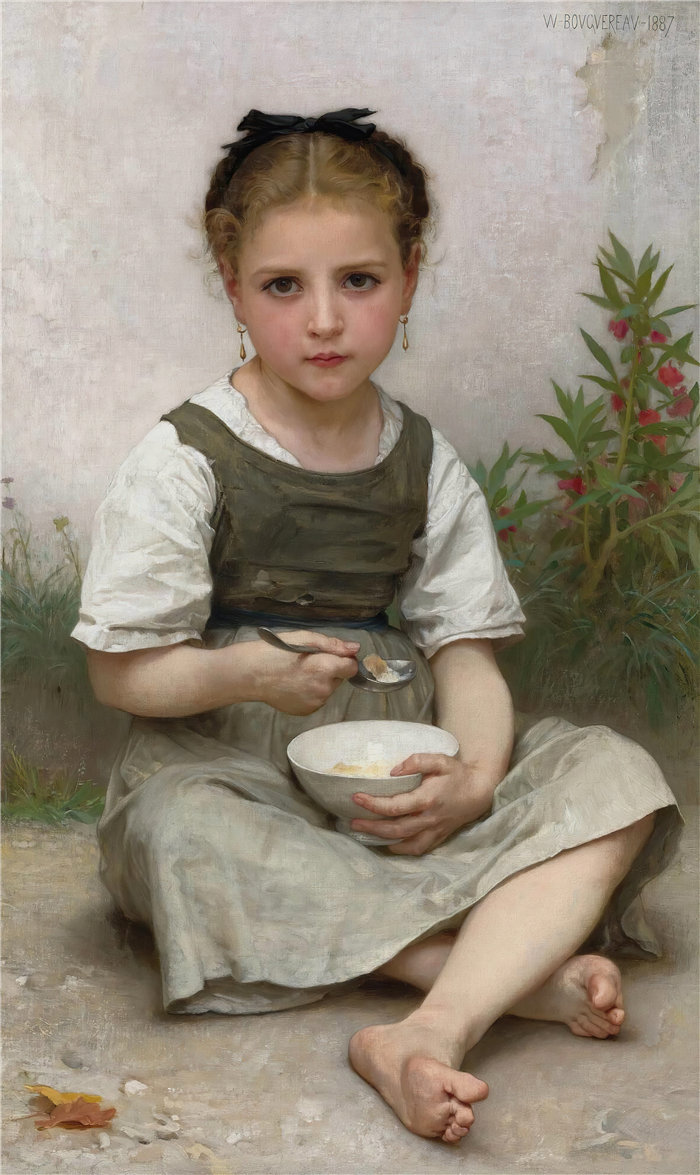 法国画家威廉·阿道夫·布格罗（William Adolphe Bouguereau)油画-Le Déjeuner Du Matin (1887)