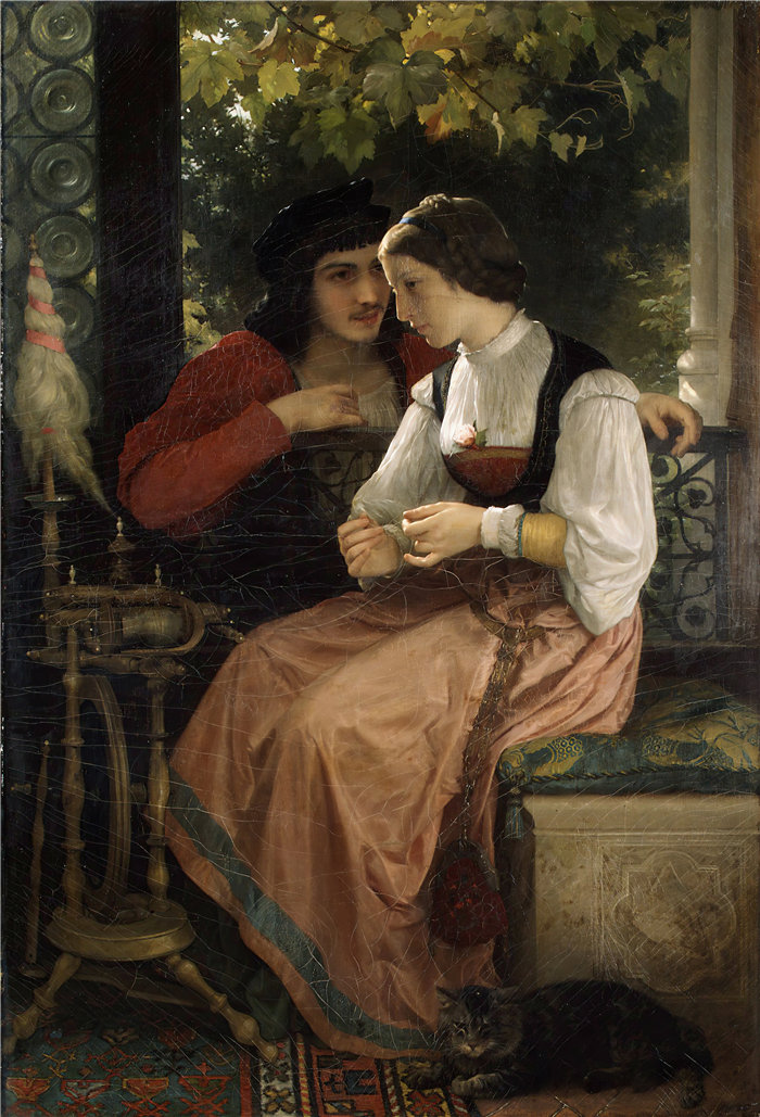 法国画家威廉·阿道夫·布格罗(William Adolphe Bouguereau)-The Proposal (1872)油画