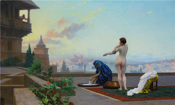 让·莱昂·杰罗姆 (Jean-Léon Gérôme，法国) 油画-拔示巴 (1889)