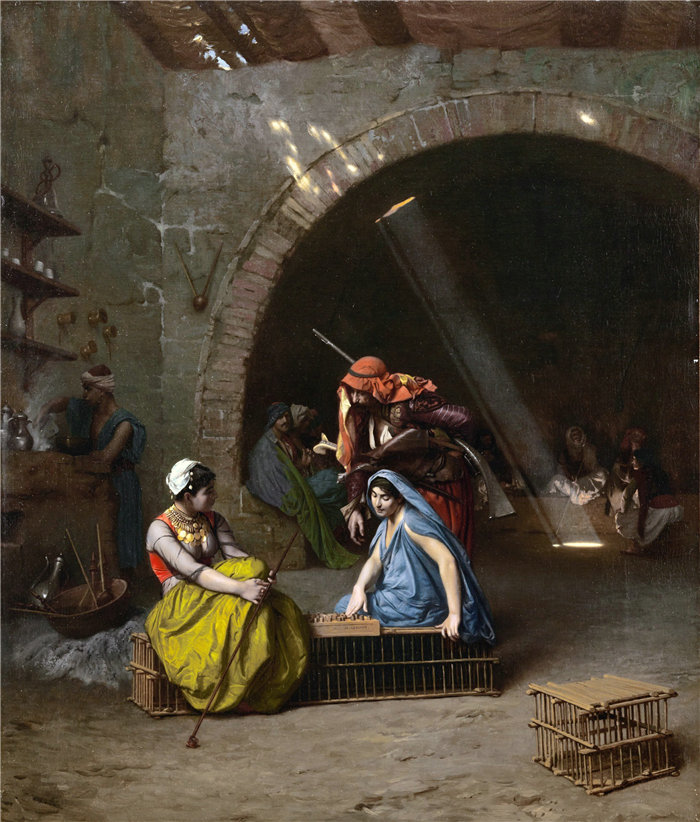 让·莱昂·杰罗姆 (Jean-Léon Gérôme，法国) 油画-Almehs 玩选秀