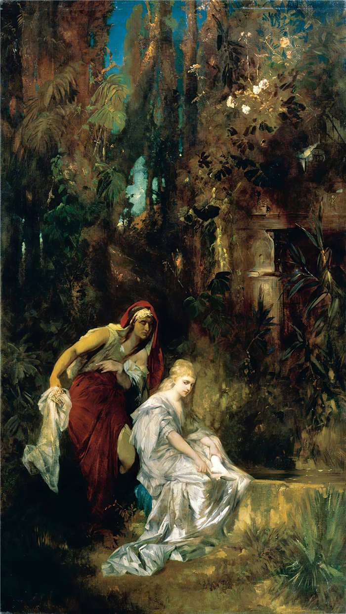 汉斯·马卡特 (Hans Makart，奥地利画家)-白雪公主收到毒梳