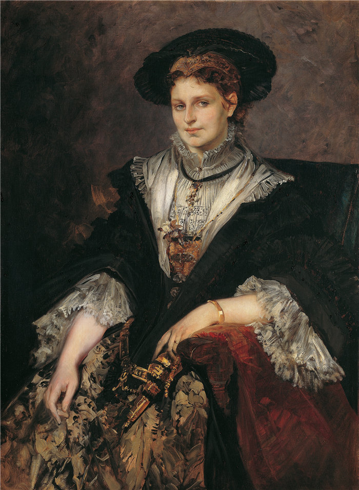 汉斯·马卡特 (Hans Makart，奥地利画家)-伯莎·冯·皮洛蒂 (1872-1873) 的肖像
