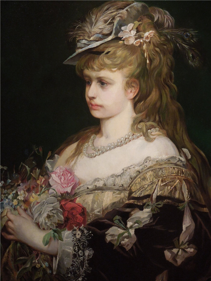 汉斯·马卡特 (Hans Makart，奥地利画家)-植物群。戴帽子的女孩肖像（1870 年代）