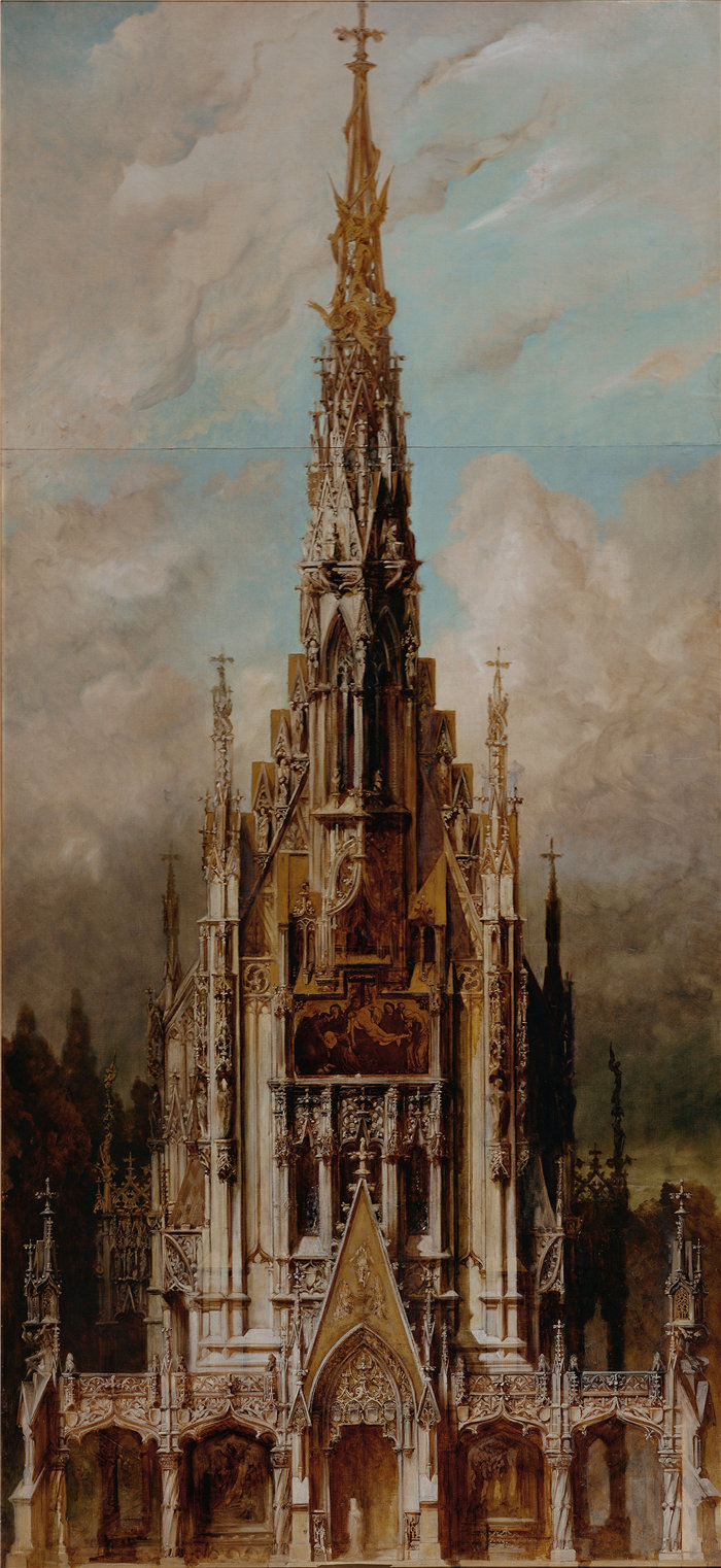汉斯·马卡特 (Hans Makart,奥地利画家)-Gotische Grabkirche St. Michael, Turmfassade (1883)