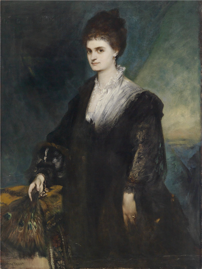 汉斯·马卡特 (Hans Makart，奥地利画家)-伯爵夫人玛丽·冯·库登霍夫-卡勒吉 (Marie von Coudenhove-Kalergi) 的肖像