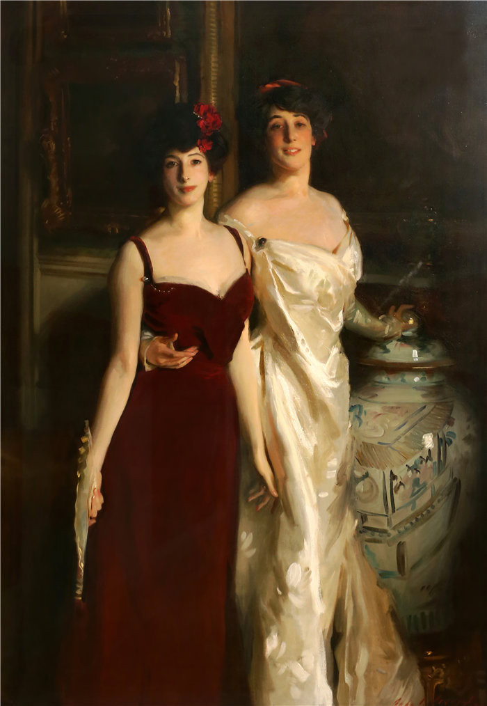约翰·辛格·萨金特 (John Singer Sargent,美国画家)作品-Ena 和 Betty,Asher 和 Wertheimer 夫人的女儿 (1901)
