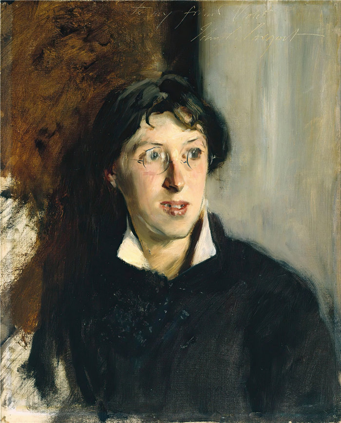 约翰·辛格·萨金特 (John Singer Sargent，美国画家)作品-弗农·李 (1856–1935) (1881) 的肖像