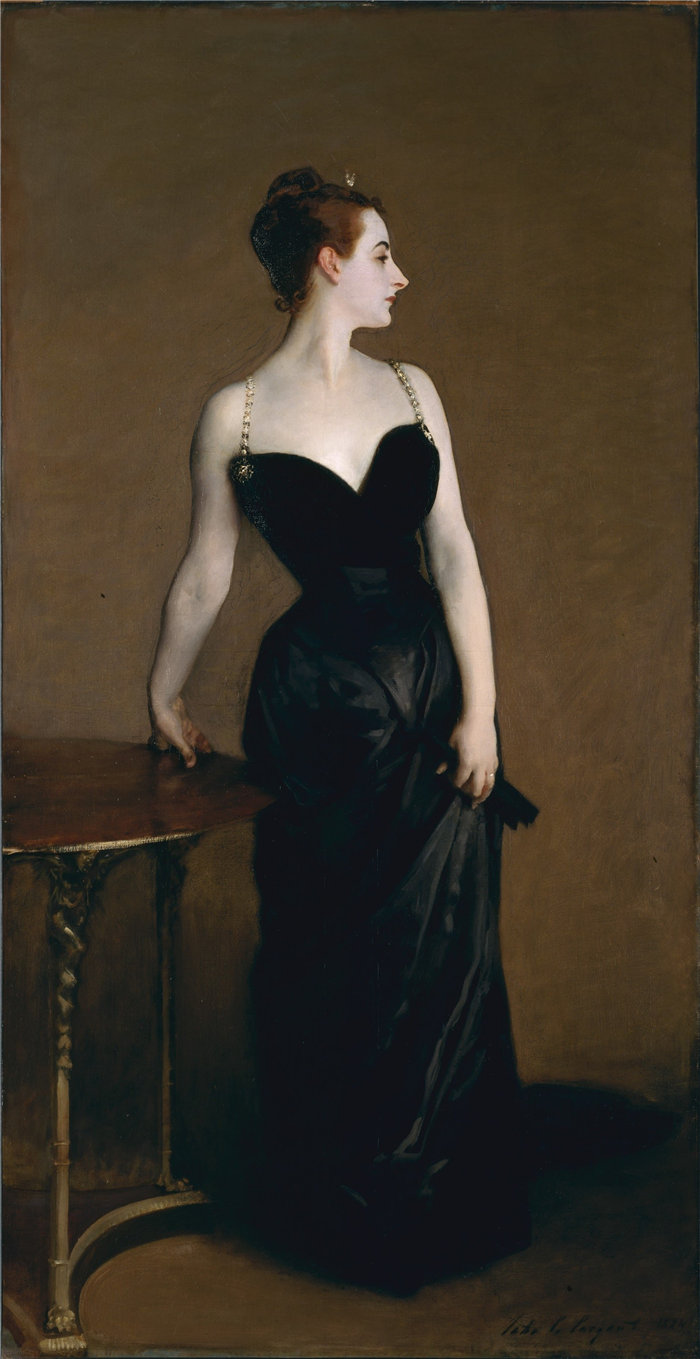约翰·辛格·萨金特 (John Singer Sargent，美国画家)作品-X 夫人 (Madame Pierre Gautreau) (1884)