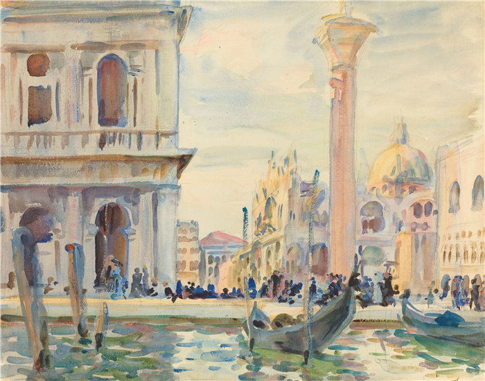 约翰·辛格·萨金特 (John Singer Sargent,美国画家)作品-广场(约 1911 年)
