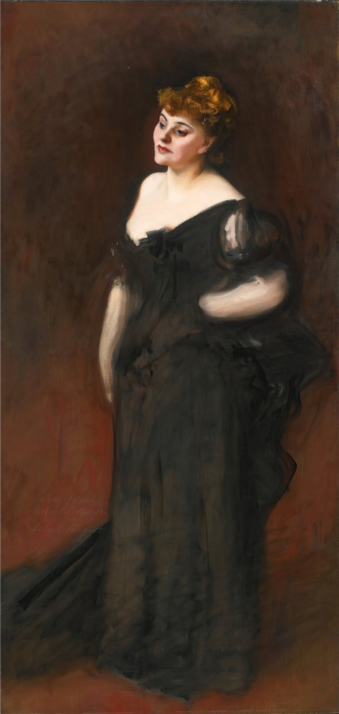 约翰·辛格·萨金特 (John Singer Sargent，美国画家)作品-哈里·范·米尔班克夫人 (1883-84)