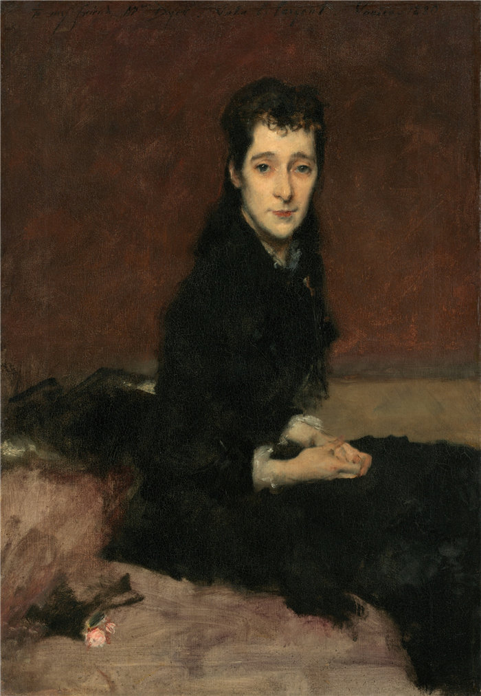 约翰·辛格·萨金特 (John Singer Sargent,美国画家)作品-查尔斯·吉福德·戴尔夫人 (Mary Anthony) (1880)