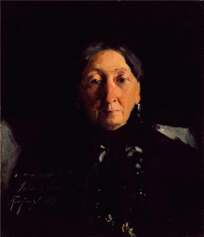 约翰·辛格·萨金特 (John Singer Sargent,美国画家)作品-夫人 弗朗索瓦·布洛兹 (Christine Blaze) (1879)