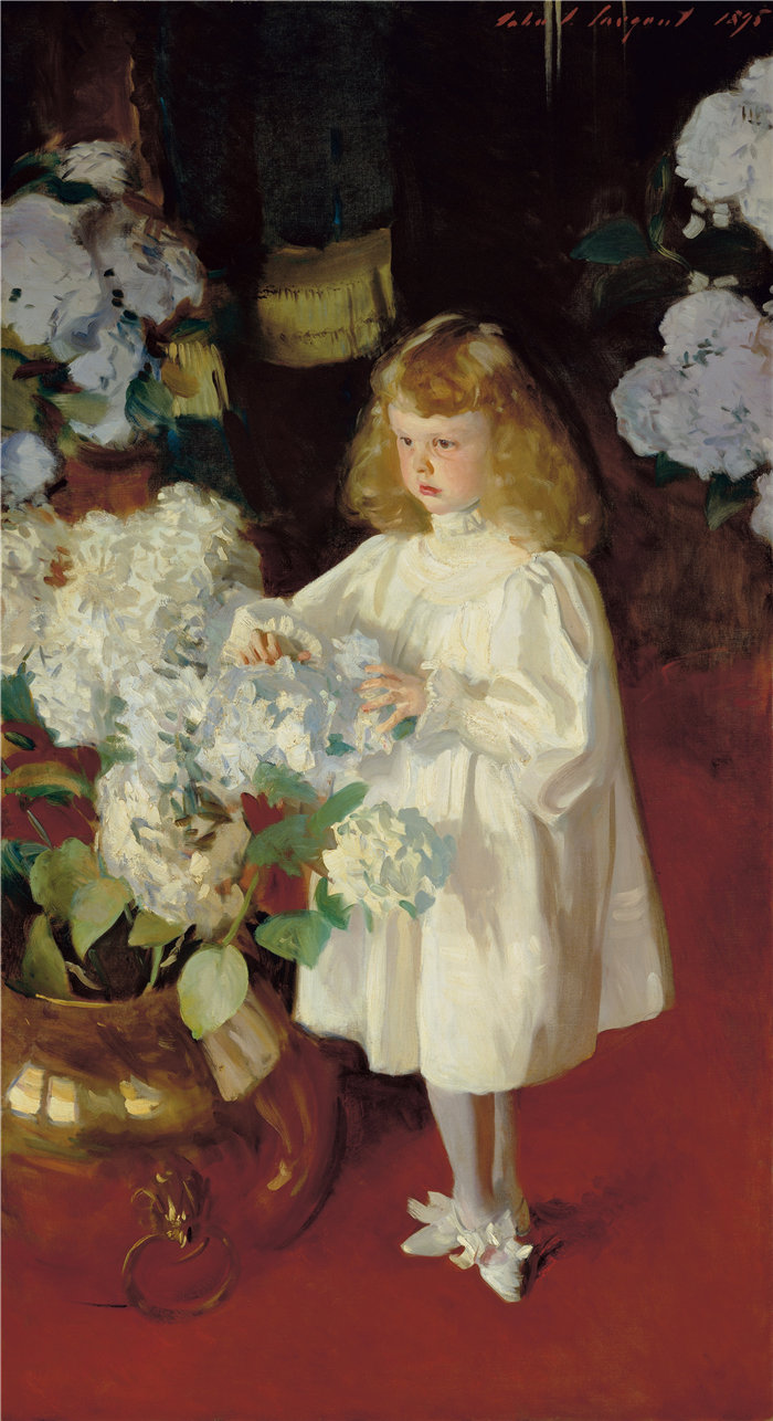 约翰·辛格·萨金特 (John Singer Sargent,美国画家)作品-海伦·西尔斯 (1895)