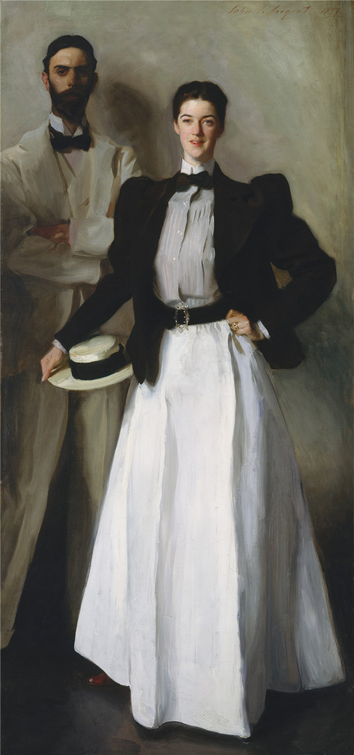 约翰·辛格·萨金特 (John Singer Sargent,美国画家)作品-菲尔普斯斯托克斯夫妇 (1897)